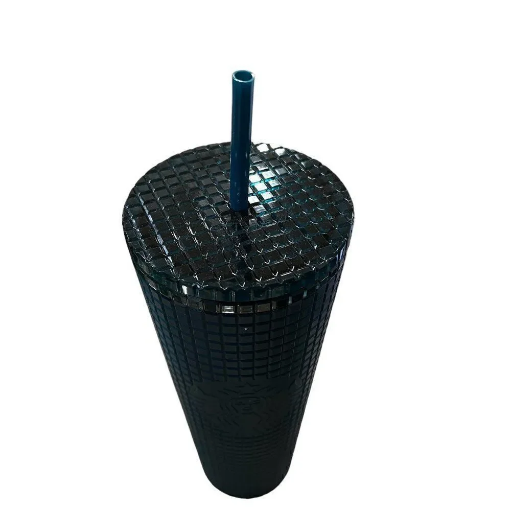 2023 Starbucks 24-Ounce Navy Blue Matte Grid Tumbler Cup